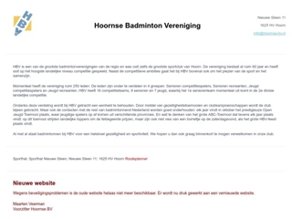 HOORNSE BADMINTON VERENIGING