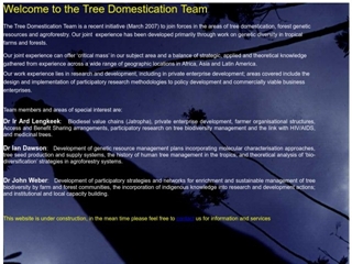 THE TREE DOMESTICATION TEAM